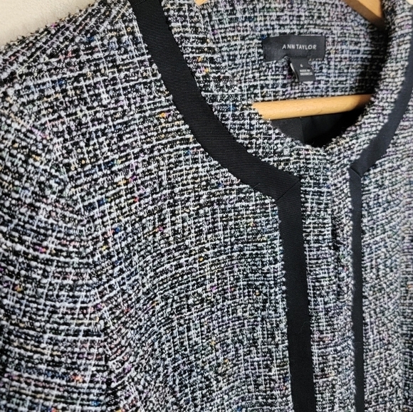 Ann Taylor | Textured Tweed Ladylike Jacket with Hidden Hook & Eye Closure - Picture 2 of 6